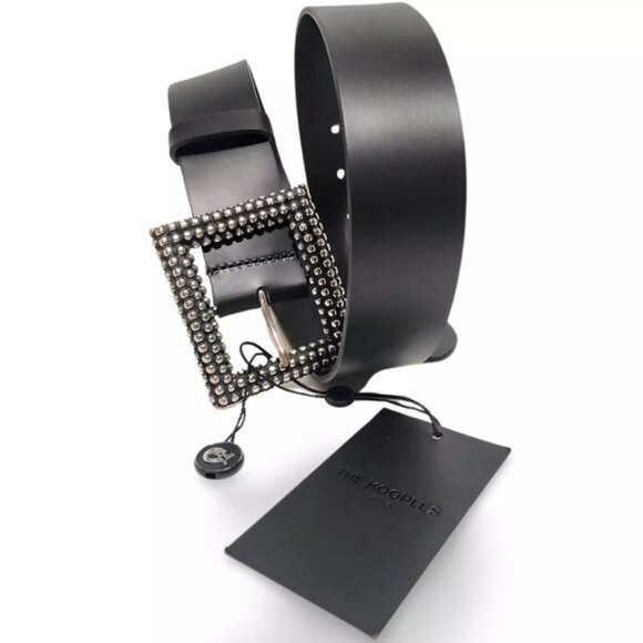 The Kooples Classic Black Leather Belt AFCE22031K BLA01 (0167) main image 6